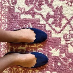 Atwell Fidel scalloped flats in navy